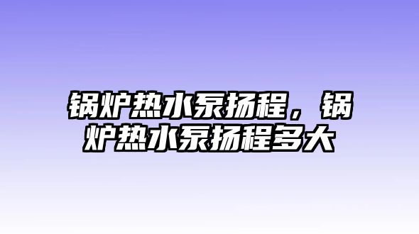 鍋爐熱水泵揚程，鍋爐熱水泵揚程多大