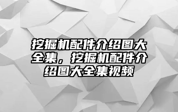 挖掘機配件介紹圖大全集，挖掘機配件介紹圖大全集視頻