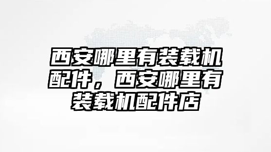 西安哪里有裝載機配件，西安哪里有裝載機配件店