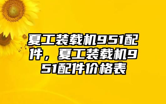 夏工裝載機951配件，夏工裝載機951配件價格表