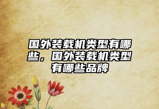 國(guó)外裝載機(jī)類型有哪些，國(guó)外裝載機(jī)類型有哪些品牌