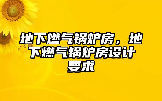 地下燃?xì)忮仩t房，地下燃?xì)忮仩t房設(shè)計(jì)要求