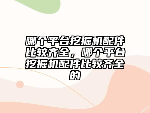 哪個平臺挖掘機配件比較齊全，哪個平臺挖掘機配件比較齊全的