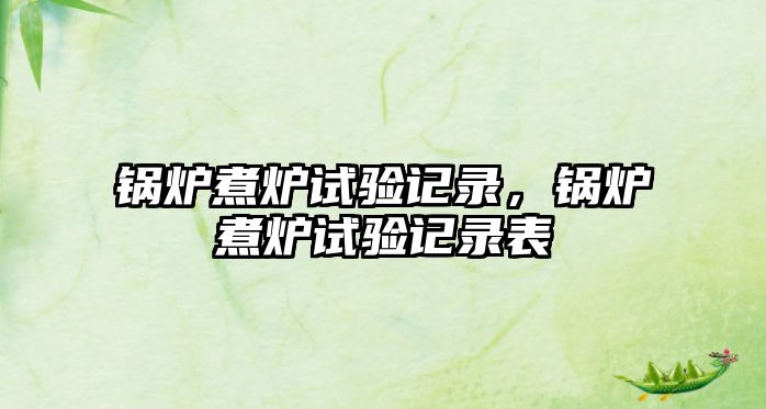 鍋爐煮爐試驗記錄，鍋爐煮爐試驗記錄表