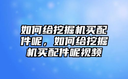 如何給挖掘機(jī)買配件呢，如何給挖掘機(jī)買配件呢視頻