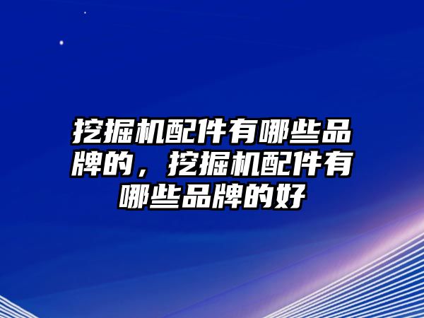 挖掘機(jī)配件有哪些品牌的，挖掘機(jī)配件有哪些品牌的好