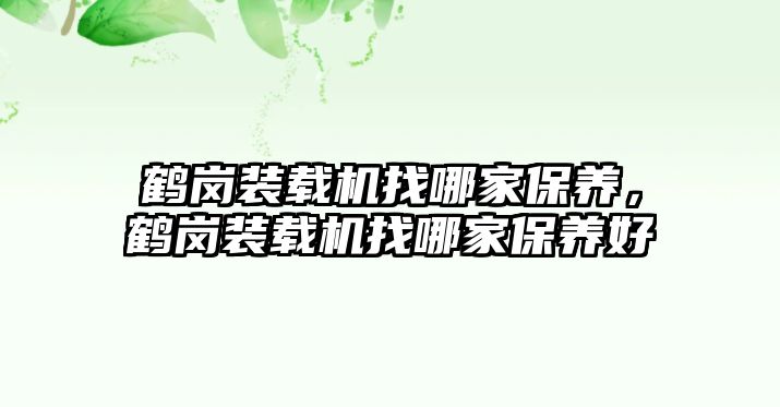 鶴崗裝載機找哪家保養(yǎng)，鶴崗裝載機找哪家保養(yǎng)好