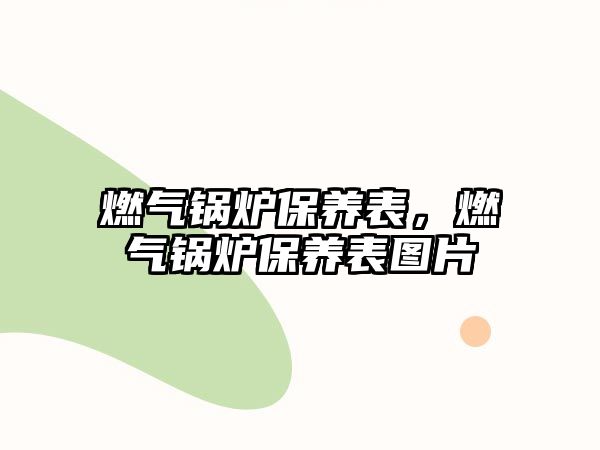 燃?xì)忮仩t保養(yǎng)表，燃?xì)忮仩t保養(yǎng)表圖片