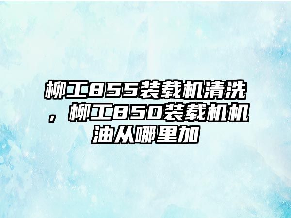 柳工855裝載機清洗，柳工850裝載機機油從哪里加