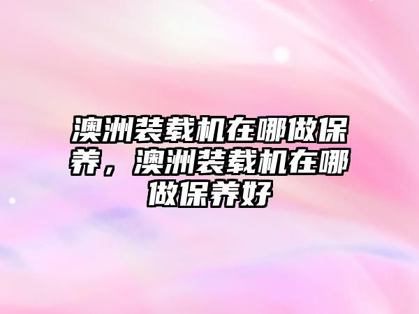 澳洲裝載機在哪做保養(yǎng)，澳洲裝載機在哪做保養(yǎng)好