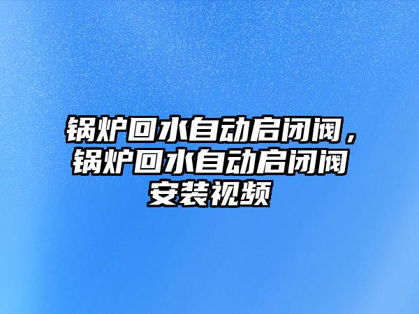 鍋爐回水自動啟閉閥，鍋爐回水自動啟閉閥安裝視頻