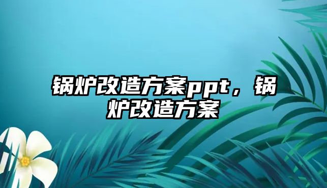 鍋爐改造方案ppt，鍋爐改造方案