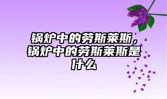 鍋爐中的勞斯萊斯，鍋爐中的勞斯萊斯是什么