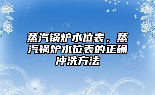 蒸汽鍋爐水位表，蒸汽鍋爐水位表的正確沖洗方法