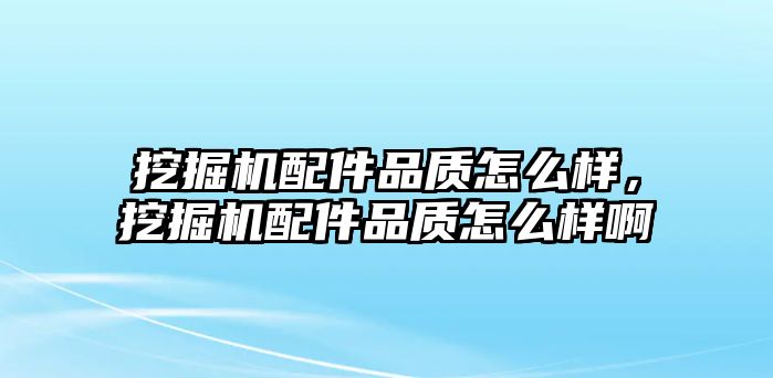 挖掘機配件品質(zhì)怎么樣，挖掘機配件品質(zhì)怎么樣啊