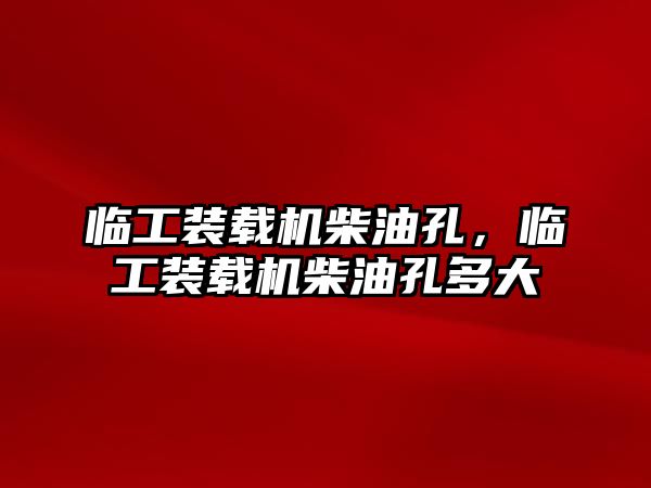 臨工裝載機柴油孔，臨工裝載機柴油孔多大