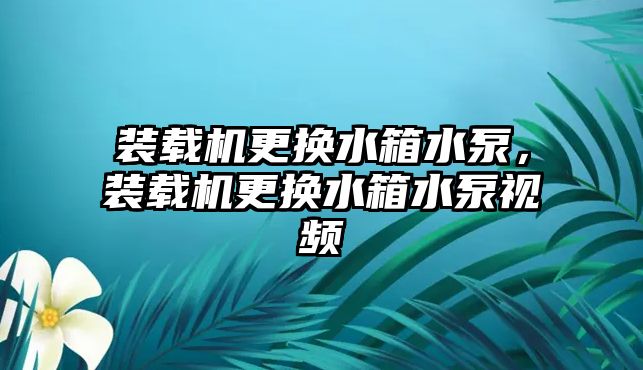 裝載機(jī)更換水箱水泵，裝載機(jī)更換水箱水泵視頻