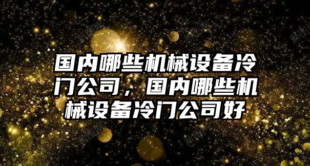 國內(nèi)哪些機械設備冷門公司，國內(nèi)哪些機械設備冷門公司好