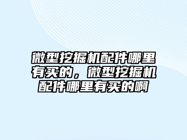 微型挖掘機(jī)配件哪里有買的，微型挖掘機(jī)配件哪里有買的啊