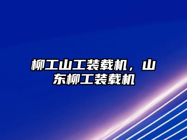 柳工山工裝載機(jī)，山東柳工裝載機(jī)