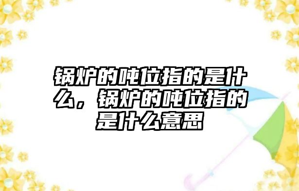 鍋爐的噸位指的是什么，鍋爐的噸位指的是什么意思