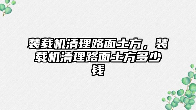 裝載機清理路面土方，裝載機清理路面土方多少錢