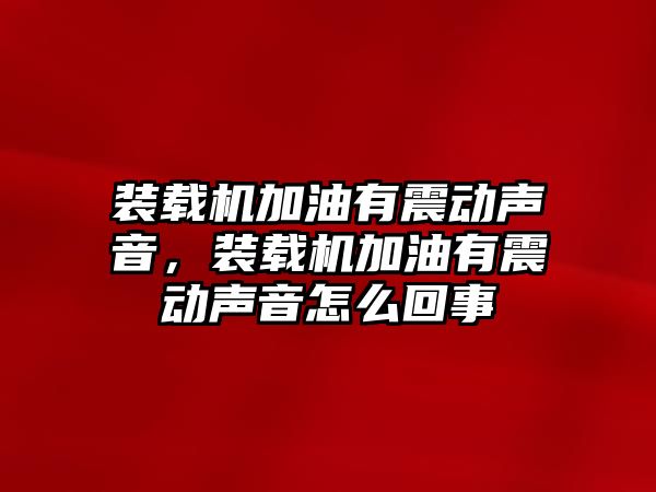 裝載機加油有震動聲音，裝載機加油有震動聲音怎么回事