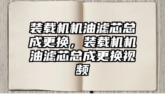 裝載機機油濾芯總成更換，裝載機機油濾芯總成更換視頻