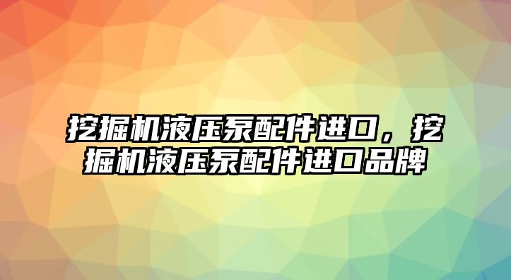 挖掘機(jī)液壓泵配件進(jìn)口，挖掘機(jī)液壓泵配件進(jìn)口品牌