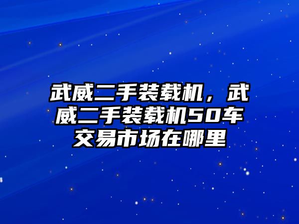 武威二手裝載機，武威二手裝載機50車交易市場在哪里