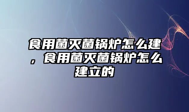 食用菌滅菌鍋爐怎么建，食用菌滅菌鍋爐怎么建立的