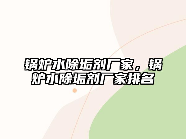 鍋爐水除垢劑廠家，鍋爐水除垢劑廠家排名