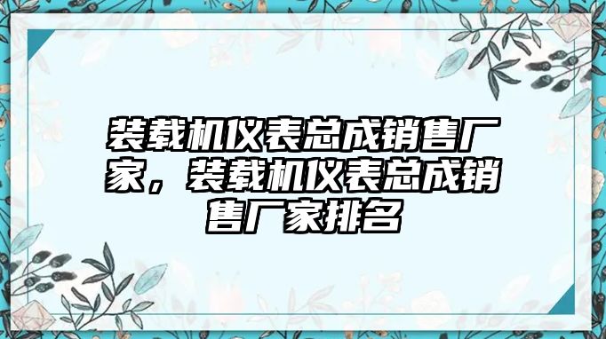 裝載機(jī)儀表總成銷售廠家，裝載機(jī)儀表總成銷售廠家排名