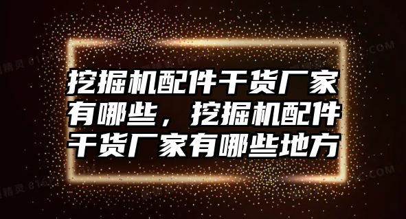 挖掘機(jī)配件干貨廠家有哪些，挖掘機(jī)配件干貨廠家有哪些地方