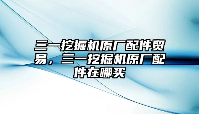 三一挖掘機(jī)原廠配件貿(mào)易，三一挖掘機(jī)原廠配件在哪買