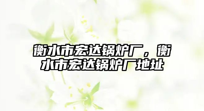 衡水市宏達鍋爐廠，衡水市宏達鍋爐廠地址