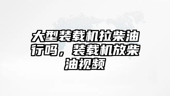 大型裝載機(jī)拉柴油行嗎，裝載機(jī)放柴油視頻