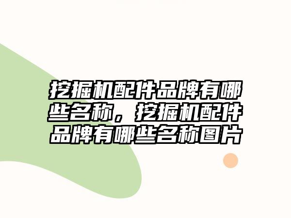 挖掘機配件品牌有哪些名稱，挖掘機配件品牌有哪些名稱圖片