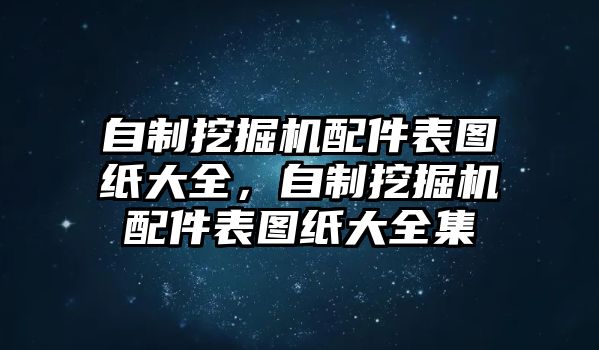 自制挖掘機配件表圖紙大全，自制挖掘機配件表圖紙大全集