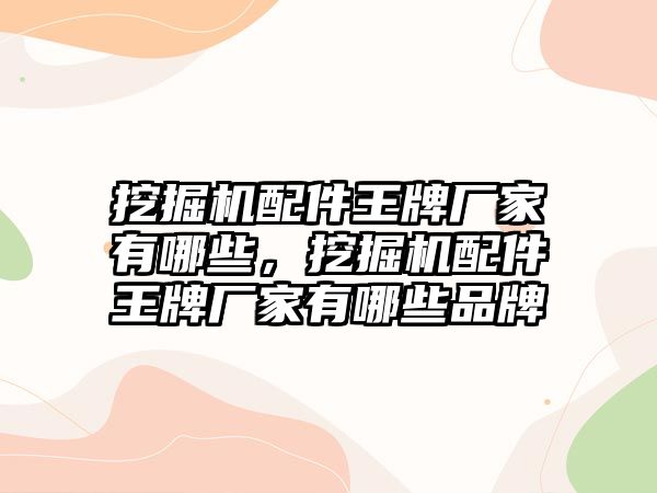 挖掘機配件王牌廠家有哪些，挖掘機配件王牌廠家有哪些品牌