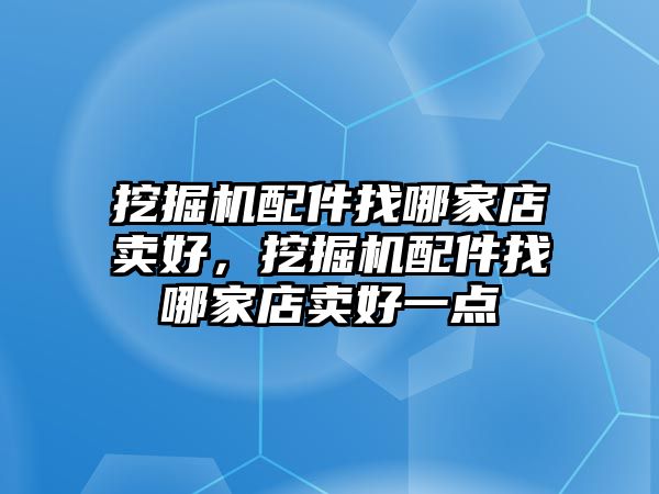 挖掘機配件找哪家店賣好，挖掘機配件找哪家店賣好一點