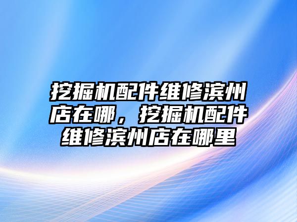 挖掘機(jī)配件維修濱州店在哪，挖掘機(jī)配件維修濱州店在哪里