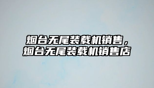 煙臺無尾裝載機(jī)銷售，煙臺無尾裝載機(jī)銷售店