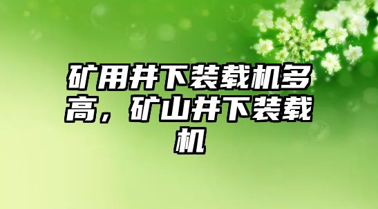 礦用井下裝載機多高，礦山井下裝載機