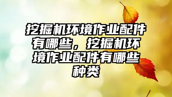 挖掘機環(huán)境作業(yè)配件有哪些，挖掘機環(huán)境作業(yè)配件有哪些種類