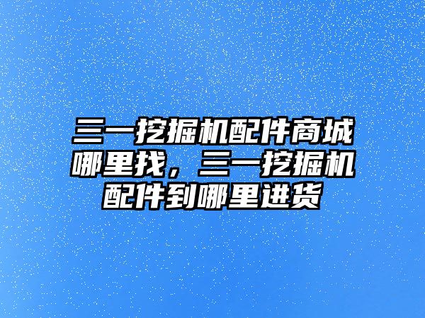 三一挖掘機配件商城哪里找，三一挖掘機配件到哪里進(jìn)貨