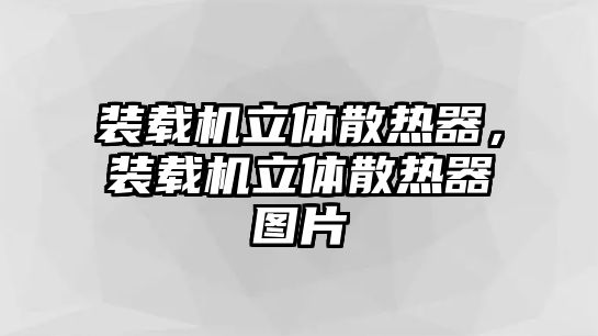 裝載機(jī)立體散熱器，裝載機(jī)立體散熱器圖片