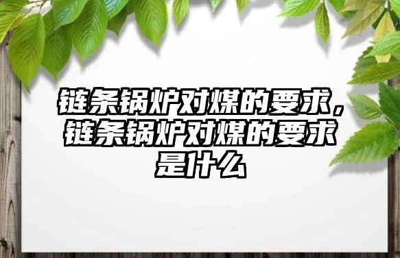 鏈條鍋爐對(duì)煤的要求，鏈條鍋爐對(duì)煤的要求是什么