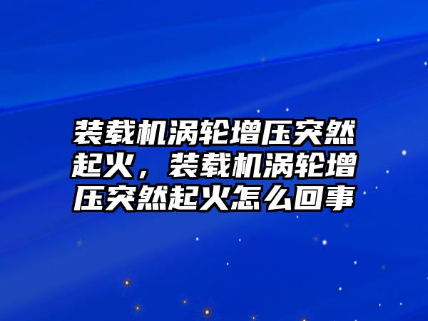 裝載機渦輪增壓突然起火，裝載機渦輪增壓突然起火怎么回事