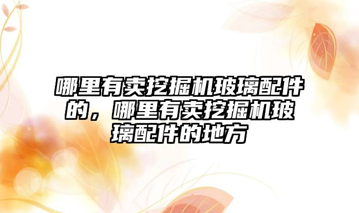 哪里有賣挖掘機玻璃配件的，哪里有賣挖掘機玻璃配件的地方